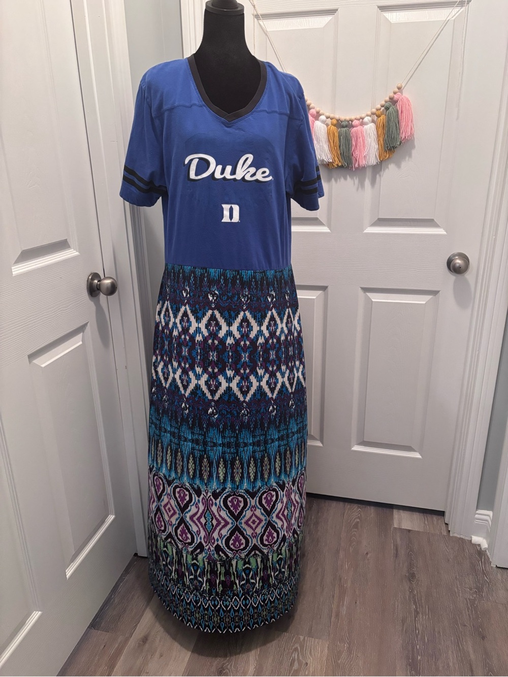 Upcycled Duke University Blue Devils Maxi Dress juniors XXL 1-of-A-Kind